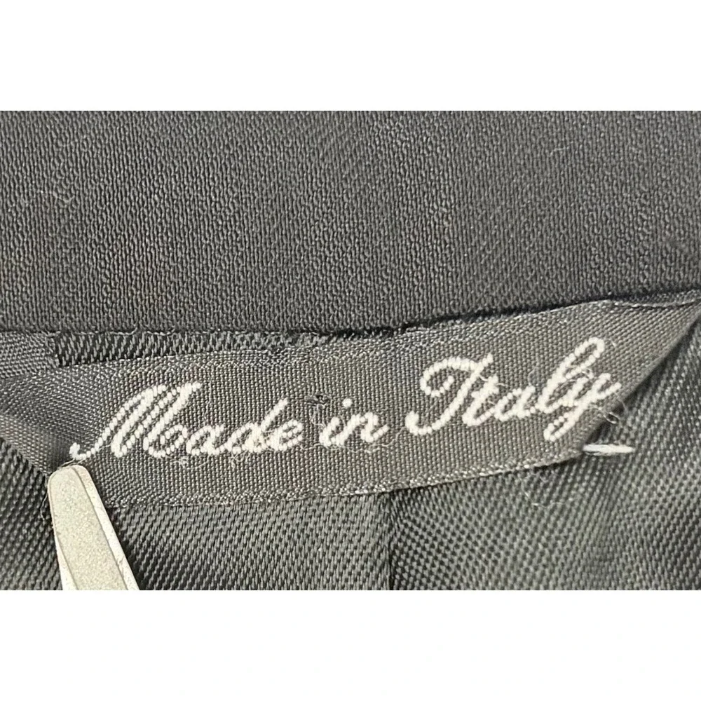 Adolfo Mens Suit Jacket 42-36L Black Super 120s Wool 3-Button‎ Blazer Italy